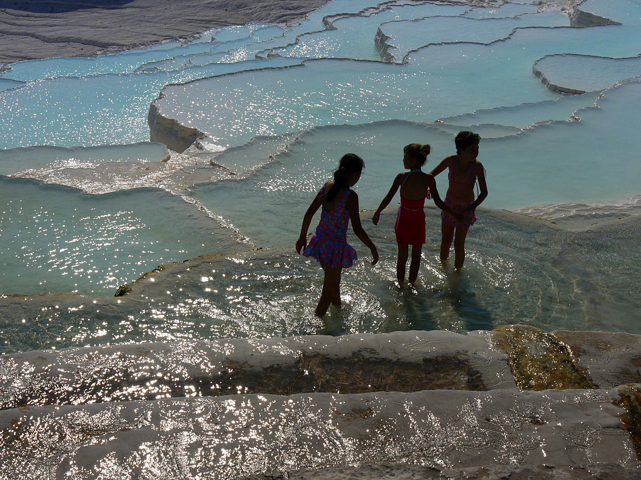 The calcium travertines at Pamukkale